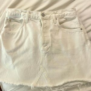 Agolde white jean skirt